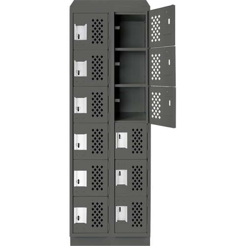 Clean-Line Perforated Lockerette, 6 -tier, Bank of 2, 12" x 72" x 12", Steel Air Extreme Inc.