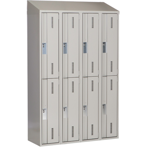 Concorde Heavy-Duty Lockers, 2 -tier, Bank of 4, 48" x 18" x 78", Steel, Grey, Welded (Assembled) Air Extreme Inc.
