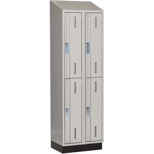 Concorde Heavy-Duty Lockers, 2 -tier, Bank of 2, 24" x 18" x 82", Steel, Grey, Welded (Assembled) Air Extreme Inc.