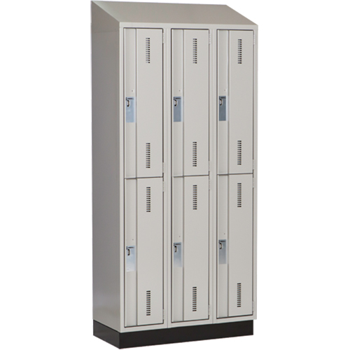 Casiers robustes Concorde, 2 niveaux, Bloc de 3, 36" x 18" x 82", Acier, Gris, Soud&eacute; (assembl&eacute;) Air Extreme Inc.