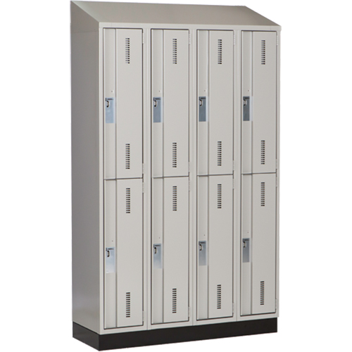 Concorde Heavy-Duty Lockers, 2 -tier, Bank of 4, 48" x 18" x 82", Steel, Grey, Welded (Assembled) Air Extreme Inc.