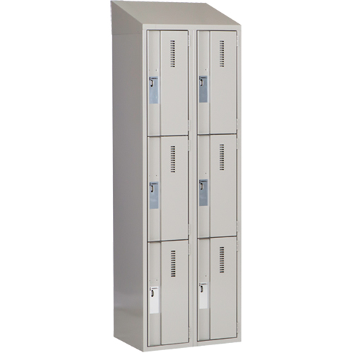 Concorde Heavy-Duty Lockers, 3 -tier, Bank of 2, 24" x 18" x 78", Steel, Grey, Welded (Assembled) Air Extreme Inc.