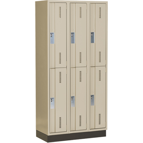 Concorde Heavy-Duty Lockers, 2 -tier, Bank of 3, 36" x 18" x 76", Steel, Beige, Welded (Assembled) Air Extreme Inc.