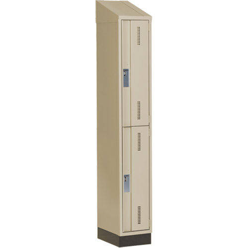 Concorde Heavy-Duty Lockers, 2 -tier, 12" x 18" x 82", Steel, Beige, Welded (Assembled) Air Extreme Inc.