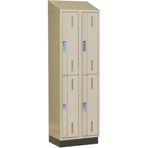 Concorde Heavy-Duty Lockers, 2 -tier, Bank of 2, 24" x 18" x 82", Steel, Beige, Welded (Assembled) Air Extreme Inc.
