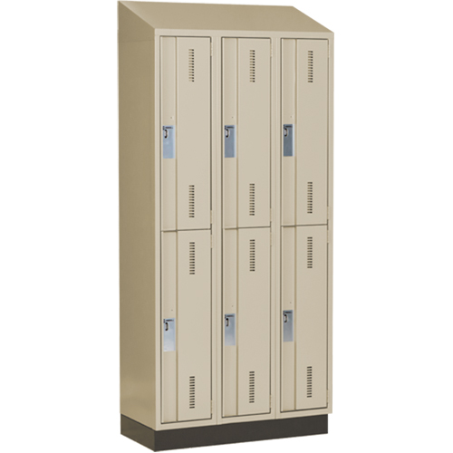 Concorde Heavy-Duty Lockers, 2 -tier, Bank of 3, 36" x 18" x 82", Steel, Beige, Welded (Assembled) Air Extreme Inc.