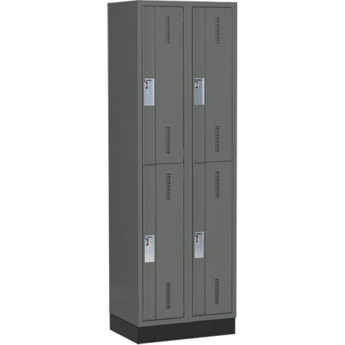 Concorde Heavy-Duty Lockers, 2 -tier, Bank of 2, 24" x 18" x 76", Steel, Charcoal, Welded (Assembled) Air Extreme Inc.