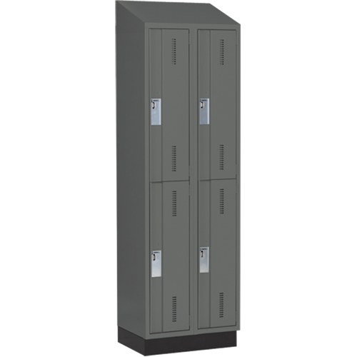 Concorde Heavy-Duty Lockers, 2 -tier, Bank of 2, 24" x 18" x 82", Steel, Charcoal, Welded (Assembled) Air Extreme Inc.