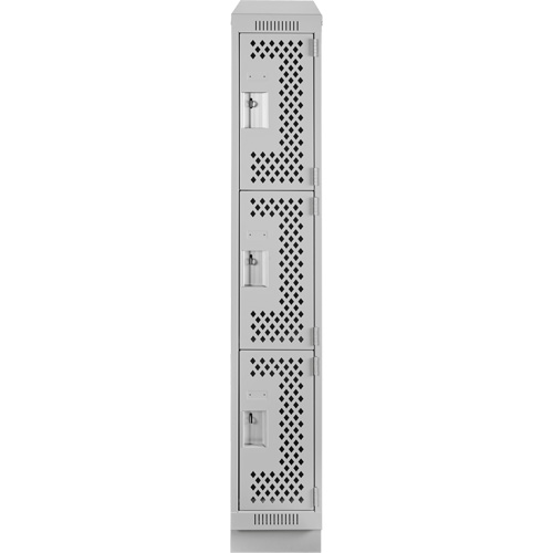 Casiers Clean Line, 3 niveaux, 12" x 12" x 72", Acier, Gris, Rivet (assembl&eacute;), Perfor&eacute; Air Extreme Inc.