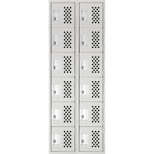 Clean Line Lockerettes, 6 -tier, Bank of 2, 18" x 72" x 12", Steel Air Extreme Inc.