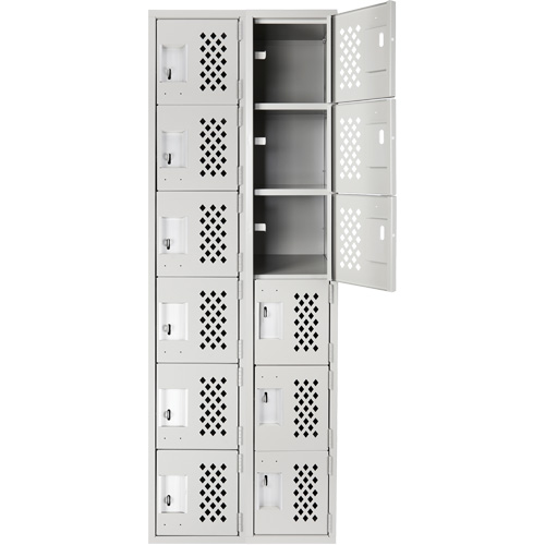 Clean Line Lockerettes, 6 -tier, Bank of 2, 18" x 72" x 12", Steel Air Extreme Inc.