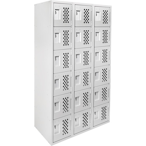 Clean Line Lockerettes, 6 -tier, Bank of 3, 18" x 72" x 12", Steel Air Extreme Inc.