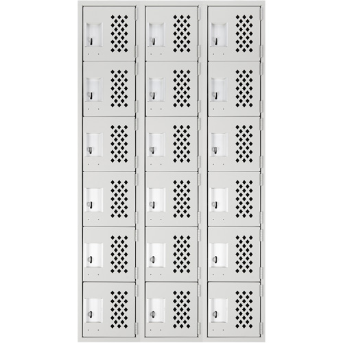 Clean Line Lockerettes, 6 -tier, Bank of 3, 18" x 72" x 12", Steel Air Extreme Inc.