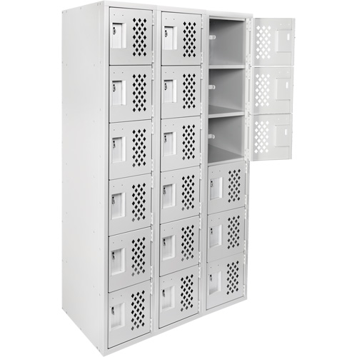 Clean Line Lockerettes, 6 -tier, Bank of 3, 18" x 72" x 12", Steel Air Extreme Inc.