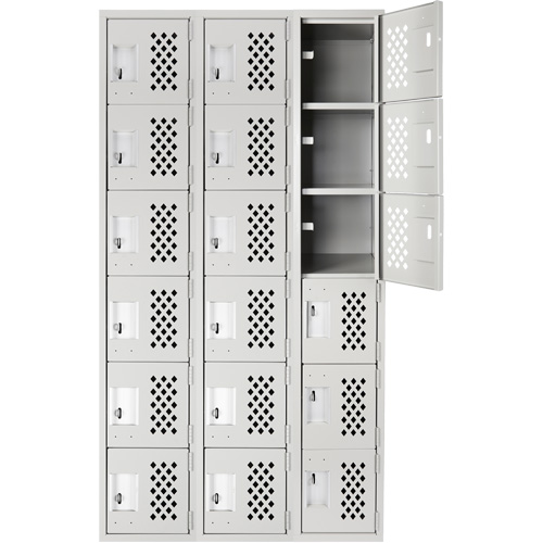 Clean Line Lockerettes, 6 -tier, Bank of 3, 18" x 72" x 12", Steel Air Extreme Inc.