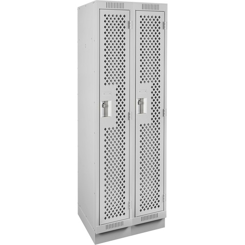 Clean Line Lockers, Bank of 2, 24" x 15" x 76", Steel, Grey, Rivet (Assembled), Perforated Air Extreme Inc.