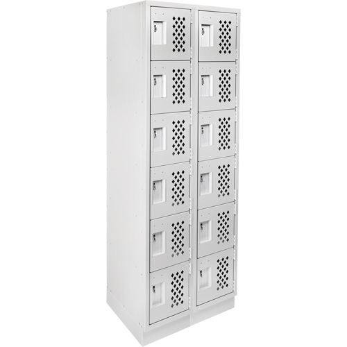 Clean-Line Perforated Lockerette, 6 -tier, Bank of 2, 12" x 72" x 12", Steel Air Extreme Inc.
