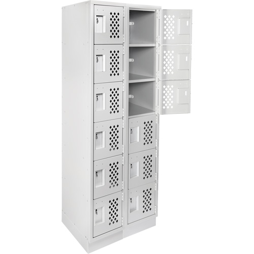 Clean-Line Perforated Lockerette, 6 -tier, Bank of 2, 12" x 72" x 12", Steel Air Extreme Inc.