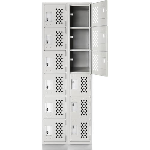 Clean-Line Perforated Lockerette, 6 -tier, Bank of 2, 12" x 72" x 12", Steel Air Extreme Inc.