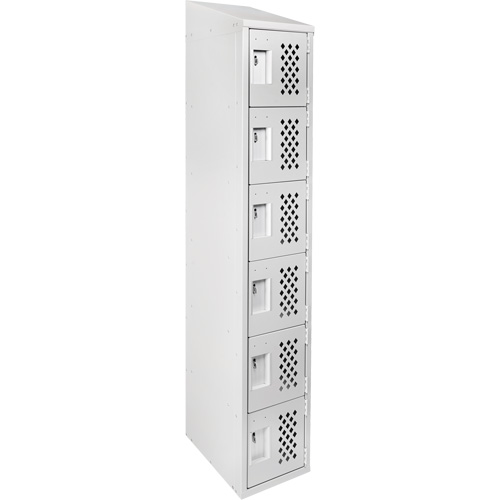 Assembled Lockerettes Clean Line Perforated Economy Lockers, 6 -tier, 18" x 72" x 12", Steel Air Extreme Inc.