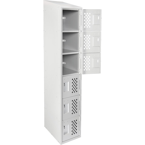 Assembled Lockerettes Clean Line Perforated Economy Lockers, 6 -tier, 18" x 72" x 12", Steel Air Extreme Inc.