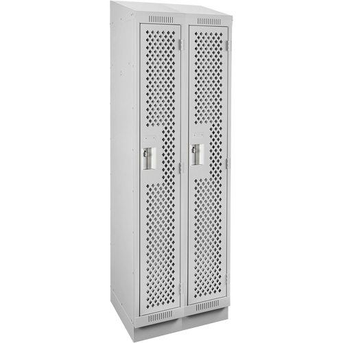 Clean Line Lockers, Bank of 2, 24" x 15" x 82", Steel, Grey, Rivet (Assembled), Perforated Air Extreme Inc.