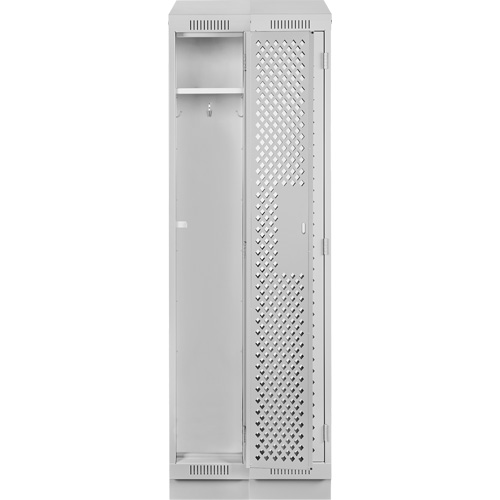 Clean Line Lockers, Bank of 2, 24" x 15" x 82", Steel, Grey, Rivet (Assembled), Perforated Air Extreme Inc.