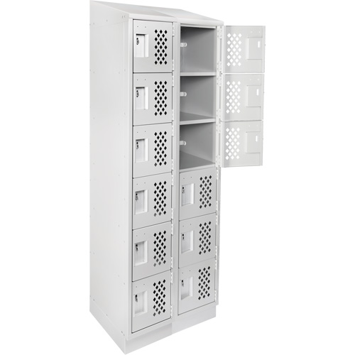 Clean-Line Perforated Lockerette, 6 -tier, Bank of 2, 12" x 72" x 12", Steel Air Extreme Inc.