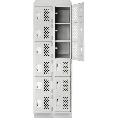 Clean-Line Perforated Lockerette, 6 -tier, Bank of 2, 12" x 72" x 12", Steel Air Extreme Inc.