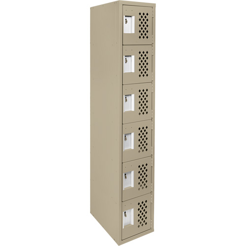 Assembled Lockerettes Clean Line Perforated Economy Lockers, 6 -tier, 18" x 72" x 12", Steel Air Extreme Inc.
