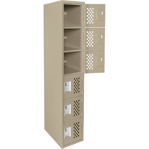 Assembled Lockerettes Clean Line Perforated Economy Lockers, 6 -tier, 18" x 72" x 12", Steel Air Extreme Inc.