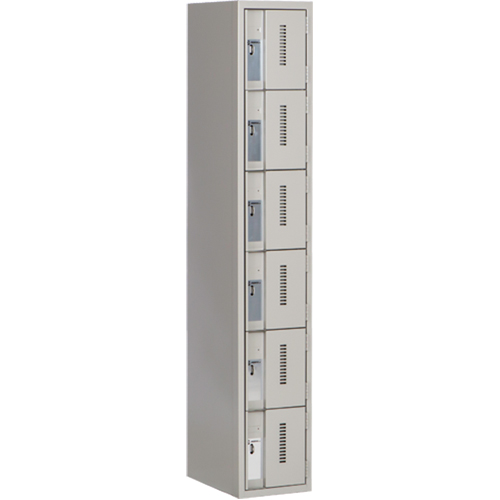 Concorde Heavy-Duty Lockers, 6 -tier, 12" x 18" x 72", Steel, Grey, Welded (Assembled) Air Extreme Inc.