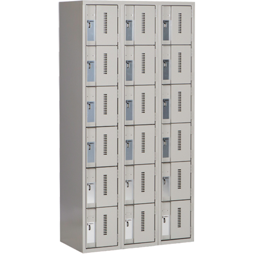 Concorde Heavy-Duty Lockers, 6 -tier, Bank of 3, 36" x 18" x 72", Steel, Grey, Welded (Assembled) Air Extreme Inc.