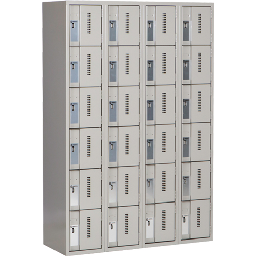 Concorde Heavy-Duty Lockers, 6 -tier, Bank of 4, 48" x 18" x 72", Steel, Grey, Welded (Assembled) Air Extreme Inc.