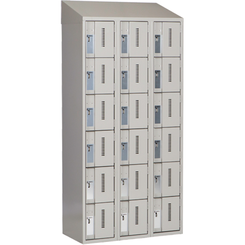 Concorde Heavy-Duty Lockers, 6 -tier, Bank of 3, 36" x 18" x 78", Steel, Grey, Welded (Assembled) Air Extreme Inc.