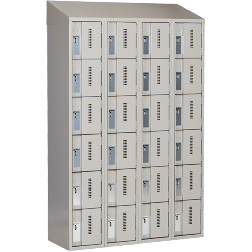 Concorde Heavy-Duty Lockers, 6 -tier, Bank of 4, 48" x 18" x 78", Steel, Grey, Welded (Assembled) Air Extreme Inc.