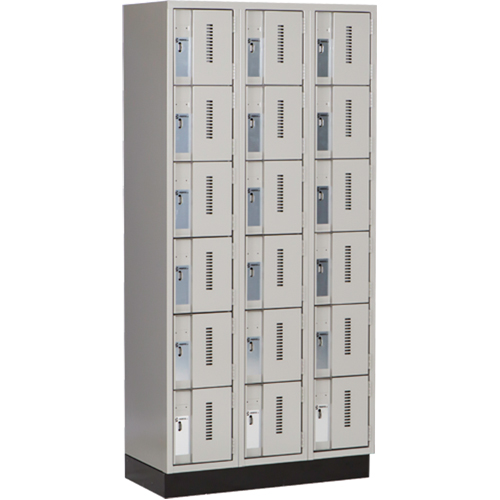 Concorde Heavy-Duty Lockers, 6 -tier, Bank of 3, 36" x 18" x 76", Steel, Grey, Welded (Assembled) Air Extreme Inc.
