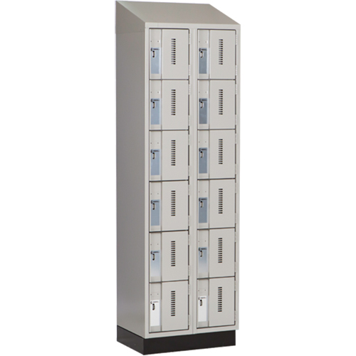 Concorde Heavy-Duty Lockers, 6 -tier, Bank of 2, 24" x 18" x 82", Steel, Grey, Welded (Assembled) Air Extreme Inc.