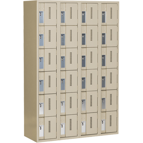 Concorde Heavy-Duty Lockers, 6 -tier, Bank of 4, 48" x 18" x 72", Steel, Beige, Welded (Assembled) Air Extreme Inc.