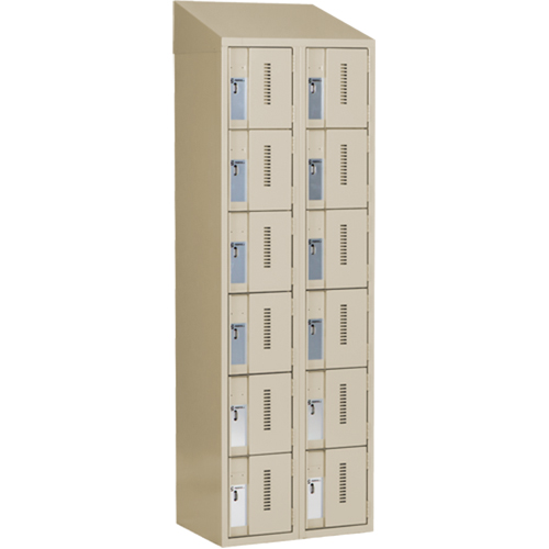 Concorde Heavy-Duty Lockers, 6 -tier, Bank of 2, 24" x 18" x 78", Steel, Beige, Welded (Assembled) Air Extreme Inc.