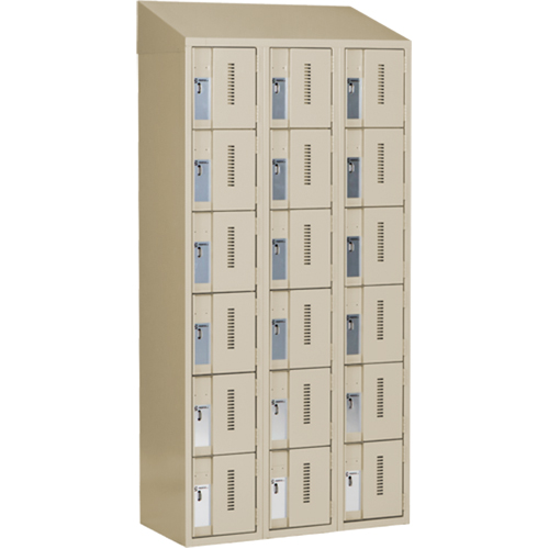 Concorde Heavy-Duty Lockers, 6 -tier, Bank of 3, 36" x 18" x 78", Steel, Beige, Welded (Assembled) Air Extreme Inc.