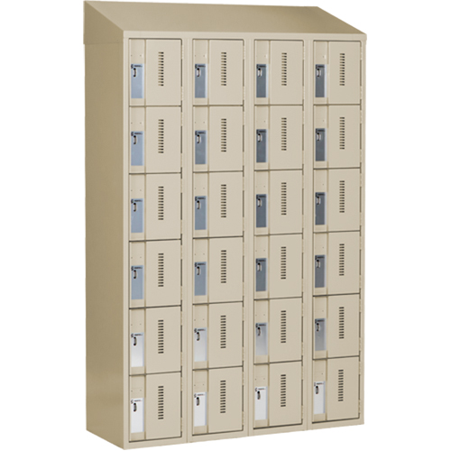Concorde Heavy-Duty Lockers, 6 -tier, Bank of 4, 48" x 18" x 78", Steel, Beige, Welded (Assembled) Air Extreme Inc.