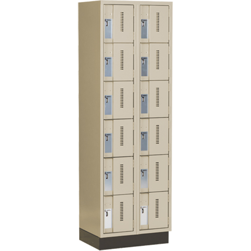 Concorde Heavy-Duty Lockers, 6 -tier, Bank of 2, 24" x 18" x 76", Steel, Beige, Welded (Assembled) Air Extreme Inc.