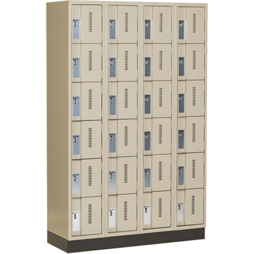 Concorde Heavy-Duty Lockers, 6 -tier, Bank of 4, 48" x 18" x 76", Steel, Beige, Welded (Assembled) Air Extreme Inc.