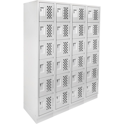 Assembled Clean Line Perforated Economy Lockers, 6 -tier, Bank of 4, 18" x 72" x 12", Steel Air Extreme Inc.