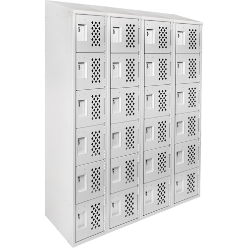 Assembled Clean Line Perforated Economy Lockers, 6 -tier, Bank of 4, 18" x 72" x 12", Steel Air Extreme Inc.