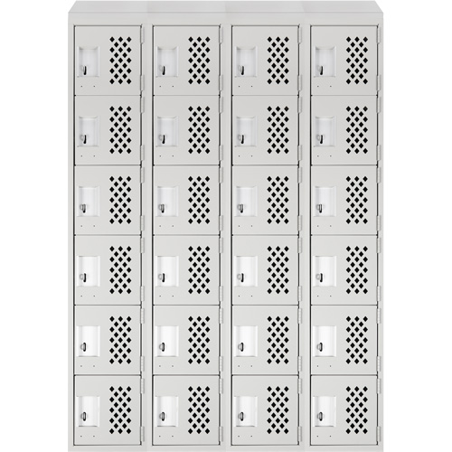 Assembled Clean Line Perforated Economy Lockers, 6 -tier, Bank of 4, 18" x 72" x 12", Steel Air Extreme Inc.