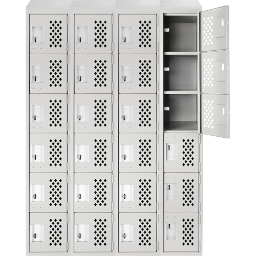 Assembled Clean Line Perforated Economy Lockers, 6 -tier, Bank of 4, 18" x 72" x 12", Steel Air Extreme Inc.
