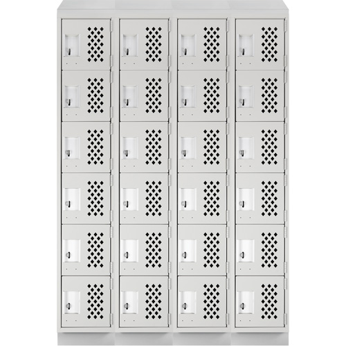 Assembled Clean Line Perforated Economy Lockers, 6 -tier, Bank of 4, 18" x 72" x 12", Steel Air Extreme Inc.