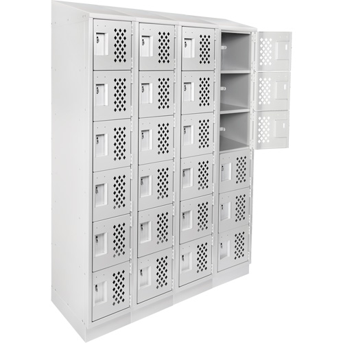 Assembled Clean Line Perforated Economy Lockers, 6 -tier, Bank of 4, 18" x 72" x 12", Steel Air Extreme Inc.